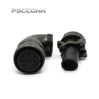 Connecteur circulaire industriel fileté PSCCONN MS 5015 Série MS3108B 24-11S, prise d'alimentation aérienne à angle droit, 9 broches femelles