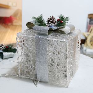 Novedades: Caja de Regalo Acrílica de 48L con Luz LED Blanca Cálida para Decoraciones Navideñas, Luz Nocturna para Interiores y Exteriores - Product Image 6