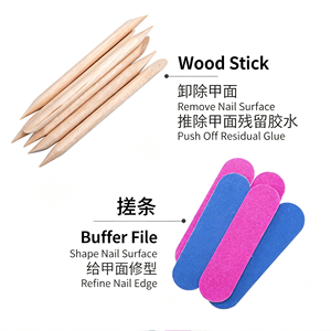 Kit d'outils pour ongles à presser en gros, ensemble d'accessoires de manucure, colle à ongles, lingettes alcoolisées, lime à ongles, bâtonnets en bois pour faux ongles, fourniture en vrac - Product Image 2
