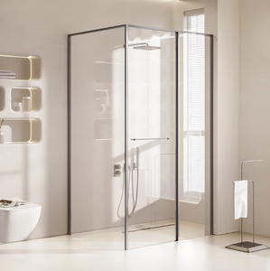 Porte de <span class=keywords><strong>douche</strong></span> en verre italien de luxe de haute qualité avec porte-serviettes Écran de baignoire pivotant rectangulaire populaire pour salle de bain - Product Image 6