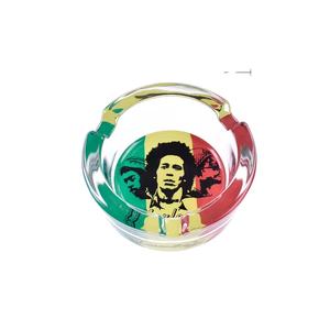 Fantaisie ronde personnalisée Logo imprimé personnalisé <span class=keywords><strong>Bob</strong></span> <span class=keywords><strong>Marley</strong></span> <span class=keywords><strong>cendrier</strong></span> en verre fumée fumer accessoires cigare <span class=keywords><strong>cendrier</strong></span> - Product Image 4