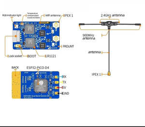 BAYCKRC Dual Band Gemini RX 900MHz/2400MHz ELRS Receiver LR1121 TCXO Long Range Telemetry RX for FPV Racing Drones - Product Image 6