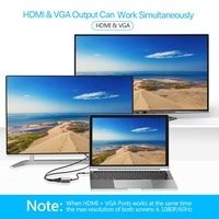 USB C Ke 4K HDMI VGA Hub Multiport Kompatibel untuk Nintendo Switch dan MacBook Pro Dll