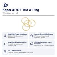 Joint torique en caoutchouc FFKM JRS Koper 417E -20 ° C à 250 ° Joints en perfluoroélastomère ultra-pur à faible émission de gaz, taille personnalisée disponible