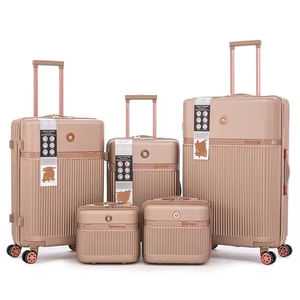 Luxe ABS <span class=keywords><strong>PC</strong></span> 5 pièces léger Hardshell bagage à main valise ensemble étanche Style Simple-Valise Koffer Maletas De Viaje - Product Image 1