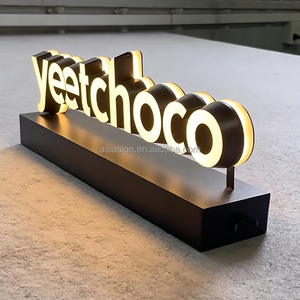Lettres lumineuses acryliques miniatures exquises, éclairées à l'avant et à l'arrière, pour hôtel, club, villa, mur de fond, <span class=keywords><strong>mots</strong></span> décoratifs tridimensionnels - Product Image 1