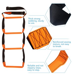 Nuova Scala Pieghevole in Corda Marina con Ganci in Acciaio Inox per Yacht e Barche, Gradini Portatili per <span class=keywords><strong>Attracco</strong></span>, Colore Arancione e Verde - Product Image 4