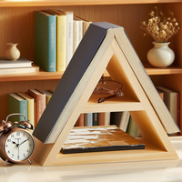 Support de livre en triangle en bois personnalisé, support fonctionnel pour repose-pages, pour la décoration de centre de table de chambre à coucher, de bureau et de bibliothèque