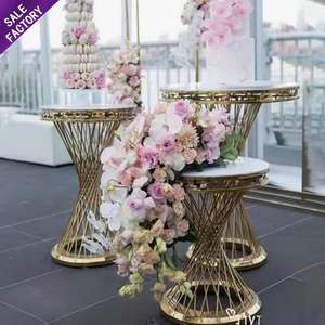 Sinoperfect Socles de décoration de bonne qualité, ronds, pour gâteaux de mariage, table de fête, supports à gâteaux dorés pour table de dessert, événements de banquet - Product Image 1