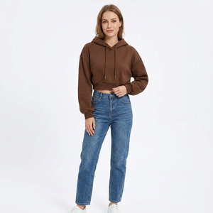 Sudadera con Capucha Corta Personalizada de Alta Calidad para Mujer, Sudaderas Casuales para Mujer, Sudaderas Cortas, Sudadera con Capucha Extra Grande - Product Image 1