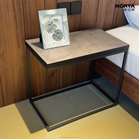 Table d'appoint moderne NORYA avec plateau en pierre, table d'appoint pour salon, chambre et mobilier de salon