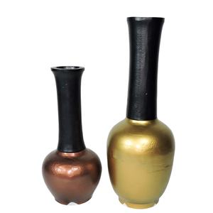 Pot de fleur en fer ensemble de 2 vases en métal modernes décoration de table à la main vase à fleurs décor de bureau à domicile fabriqué en inde - Product Image 5