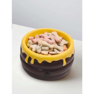 Honey Pot Shape Cute Ceramic Bowl Ceramic Slow <b>Feeder</b> Bowl for Pets Anti-Chok <b>Cat</b> Food and Water Dish with Neck Protection - Product Image 5