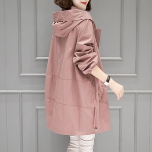 Gabardina para <span class=keywords><strong>mujer</strong></span>, abrigo informal de primavera y otoño de longitud media para <span class=keywords><strong>mujer</strong></span>, abrigo de moda con capucha de temperamento femenino - Product Image 2