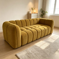 Vente chaude usine : Canapé paresseux en éponge compressée, style citrouille, style crémeux, moderne, sans cadre, en rangée droite, pour salon