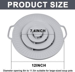 Durable Boil Over Spill <b>Lid</b>, Food Grade Multi-function Round Anti Spoil <b>Lid</b>, Microwave Kitchen <b>Pot</b> Cover - Product Image 2