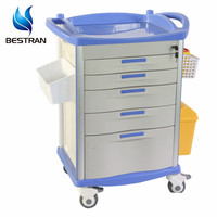 Chariot médical mobile Bestran BT-MY23 pour hôpital, chariot de soins infirmiers avec tiroirs verrouillables pour clinique