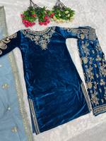 NUEVO DISEÑO DE ROPA DE FIESTA, TOP Y PANTALÓN DE TERCIOPELO DE VISCOSA, HERMOSO TRABAJO DE BORDADO, ROPA DE INVIERNO, ROPA TRADICIONAL FUNCIONAL
