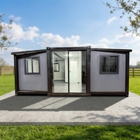 Maison préfabriquée abordable à montage rapide, à double aile extensible, avec balcon, pour chantier de construction et maison de vacances