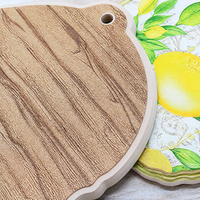 Sous-verre et support de pot personnalisés en forme de citron italien, gaufrés en 3D, estampés à chaud, avec trou de suspension et dos en bois