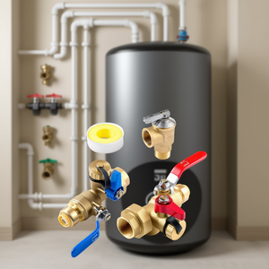 Kit de válvulas de servicio para calentadores de agua sin tanque, válvulas de aislamiento de latón de 3/4 pulgadas para calentadores de agua - Product Image 2