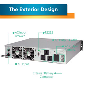 96vdc 3KVA trực tuyến UPS 120Vac/230VAC Rack mount tiêu chuẩn loại 1 giờ Thời gian dự phòng cho văn phòng - Product Image 3