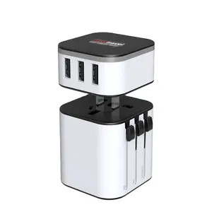 Wontravel Quick Charger AUS UK US EU Plugs Adaptor Universal Travel Adapter 3 USB for Mobile Phone