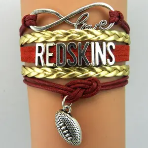 Gelang Kulit Sepak Bola REDSKIN, Gelang Infinity