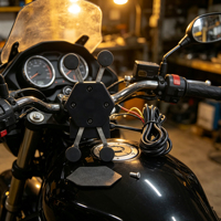 Support de téléphone anti-vibration à 4 griffes pour moto, chargeur sans fil 15W, fixation universelle pour guidon de scooter et vélo électrique, support de navigation