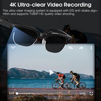 Lunettes intelligentes ASUNLIKE AI avec caméra HD 8MP, photos 4K, vidéo 1080P, anti-vibration, pavé tactile, gestes, traduction en temps réel, IP66