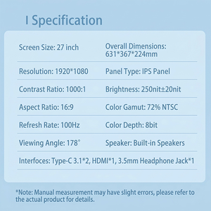 Moniteur <span class=keywords><strong>PC</strong></span> de bureau incurvé 24'' 27'' 75Hz Full HD 1080P 1500R LED, best-seller, pour jeux et travail - Product Image 6