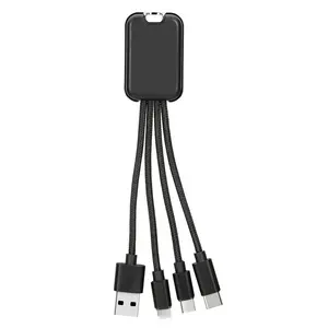 Fabriek Bieden 4 In 1 Usb Oplaadkabel Aangepaste Logo Type C Micro Usb Kabel Snel Opladen Datakabel Voor Telefoon