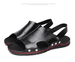 גברים של נעלי קיץ 2019 חדש עור סנדלי נעליים מגניבים לנשימה חיצוני חוף נעלי גברים