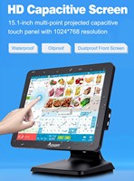 Système de point de vente POS-1519 OCOM pas cher, écran tactile double 15 pouces, caisse enregistreuse, vente au détail, Windows, tout-en-un, à vendre