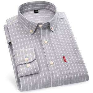 メンズ花柄ストライプオックスフォードシャツ100% コットンノンアイロンアンチピリング通気性ビジネス/カジュアルスタイル若い春オールマッチ - Product Image 3