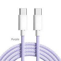 Kabel data ponsel USB C 60W, kabel data ponsel Tipe C ke Tipe C PD untuk IPhone 16 16Pro max 15 Pro 15 Pro Max