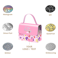 Boîte-cadeau en carton personnalisée de luxe, design moderne unique avec poignées en PU pour bébés garçons et filles, emballage de dessin animé
