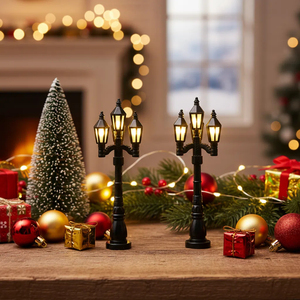 Sáng Tạo Cảnh Trang Trí Giáng Sinh Lightsl 1:12 Búp Bê Nhà Đồ Chơi Mini Đèn Đường Chế Độ Giáng Sinh Đèn Đường - Product Image 2