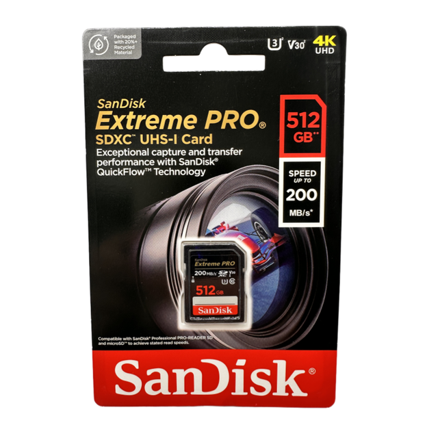 Extreme Pro SDSDXXD-1T00 Memory Card 1TB Capacity High-Speed Class 10 Compatible with Cameras DVRs Tablet PCs Made of Plastic