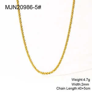 Wasserdichte PVD 18 Karat vergoldete Edelstahl Cross Snake Bone Twist Box Ketten Choker Chain Halsketten für die Schmuck herstellung
