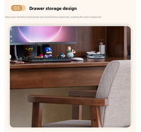 Bureau intégré avec étagère, bureau d'ordinateur pour le télétravail, table d'étude simple pour chambre à coucher
