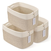 Panier de rangement tressé en corde de coton nordique grande capacité pour jouets, collations et articles divers de bureau