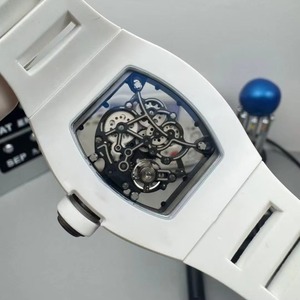 Montre mécanique automatique pour homme, de luxe décontractée haut de gamme, en céramique blanche, squelette, étanche, de haute qualité, de style sportif - Product Image 5