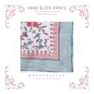 Pareo de Algodón con Estampado Artesanal Verde Océano y Rosa para Mujer, Ligero, para Bikini, Playa y Resort - Product Image 3