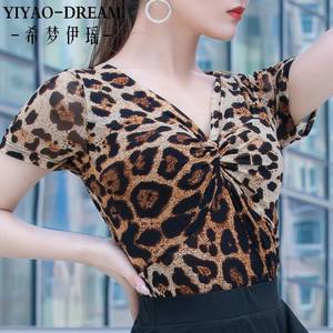 Zy9972 Top da Ballo Latino di Alta Qualità per Donne e Ragazze, <span class=keywords><strong>Sexy</strong></span> in Pizzo con Stampa Leopardata - Product Image 4