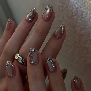 Top Vente Star Nails Y2K Suuply Cat Eye Nails <span class=keywords><strong>Noir</strong></span> <span class=keywords><strong>Rose</strong></span> Faux Ongles 3D Personnalisable Amande Acrylique Nail <span class=keywords><strong>Manucure</strong></span> avec de la Colle - Product Image 2