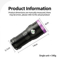 Senter Identifikasi UV Paduan Aluminium 365nm Deteksi Ultraviolet Dapat Diisi Ulang IP55 untuk Verifikasi Uang Kertas, Alkohol, dan Batu Permata