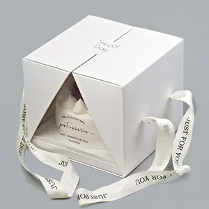 Kotak Pop Kue Pernikahan Natal Kustom Grosir Dijual Kotak Kue dengan Jendela Kotak Kue Cup Bening Transparan