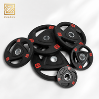 Disque de musculation ZY LB Commercial 3 Grip en caoutchouc, de 2,5 à 25 kg, pour entraînement de force, équipement de gym