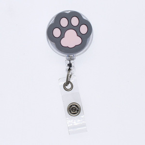 Hot bán cá nhân thời trang mềm Silicone Kawaii mèo bàn chân huy hiệu Reel Holders cho bé gái - Product Image 6